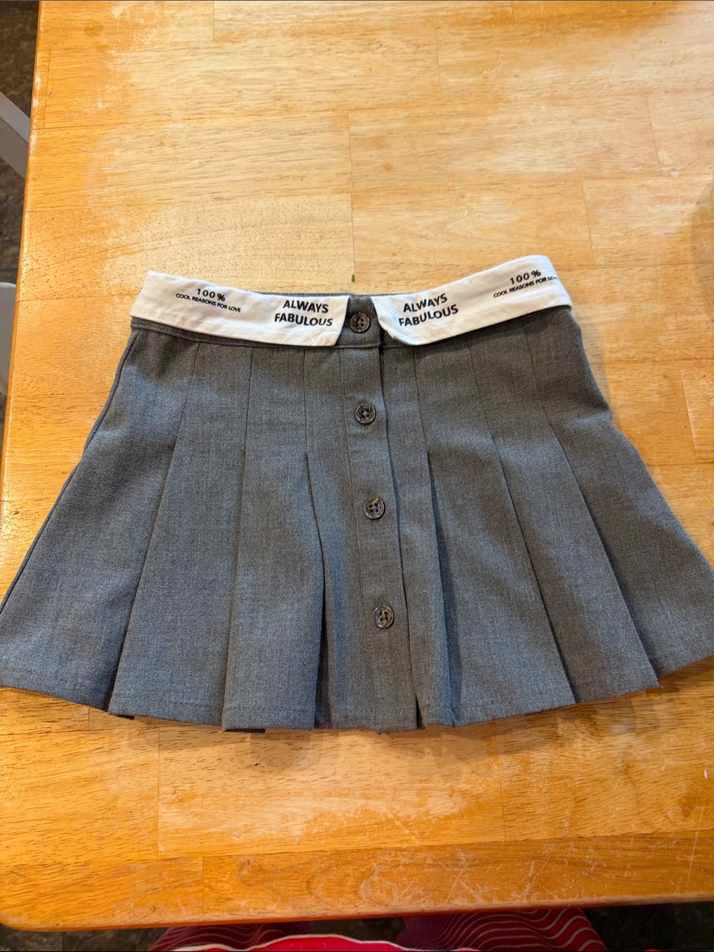 Zara Gray Pleated Button-Front Skirt Size 6